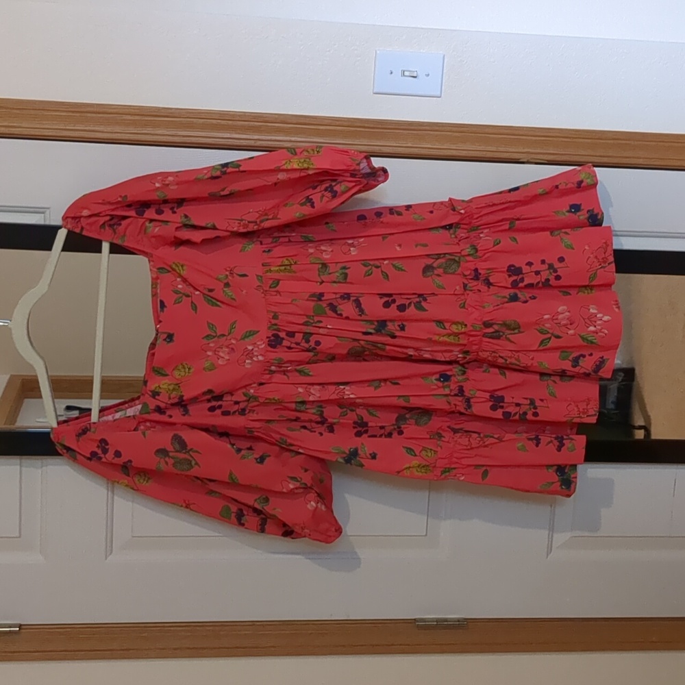 Cara Cara Sip Sip Mini Dress Coral /  Blackberry Sz Small